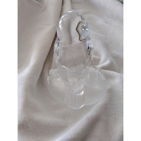 OWL 7" Cristal D’Arques Crystal Owl Figurine Crystal Barn Owl Sitting on log - Picture 7 of 13